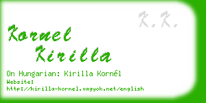 kornel kirilla business card